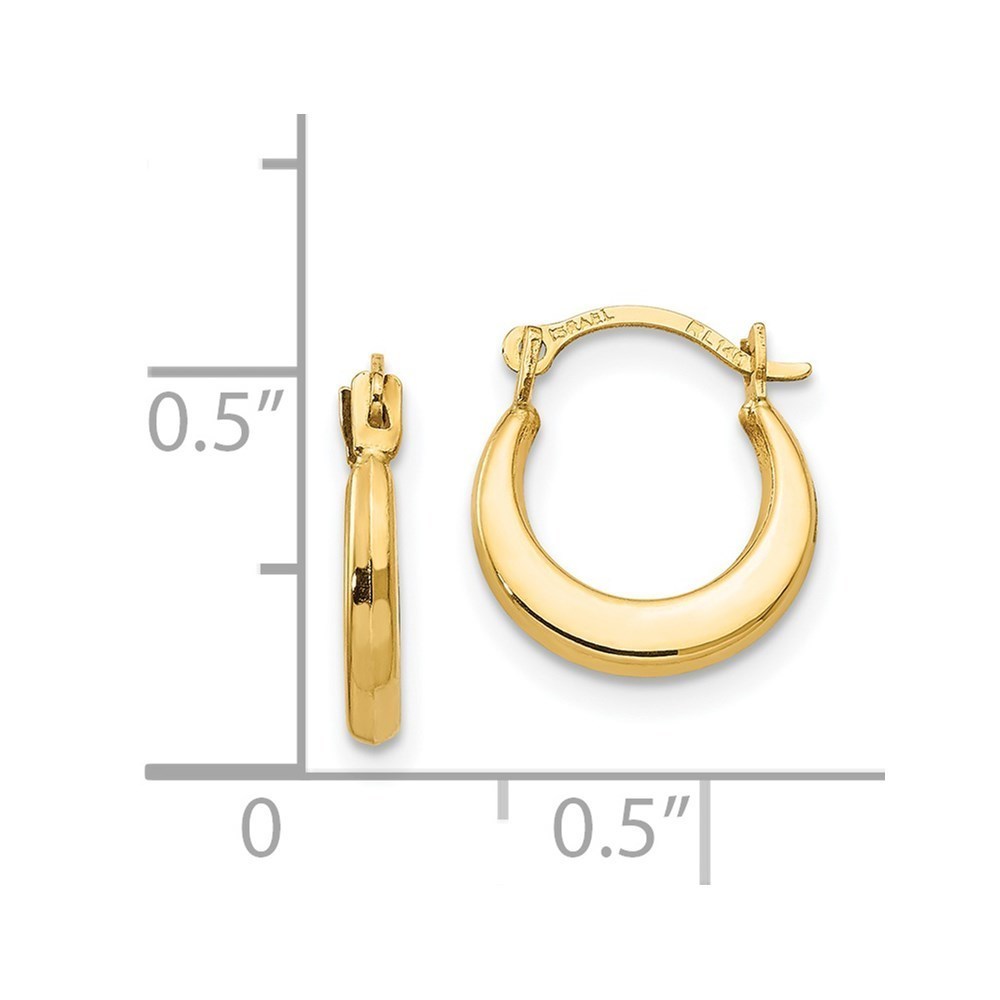 Million Charms 14k Yellow Gold Madi K Small Hoop Earrings 12 L x 10 W - Picture 4 of 5